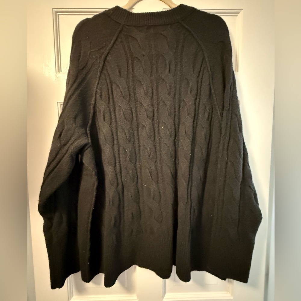 Aerie Cable Knit Black Sweater - Picture 3 of 4